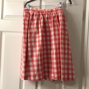 Flowy Pink & White Gingham Skirt
